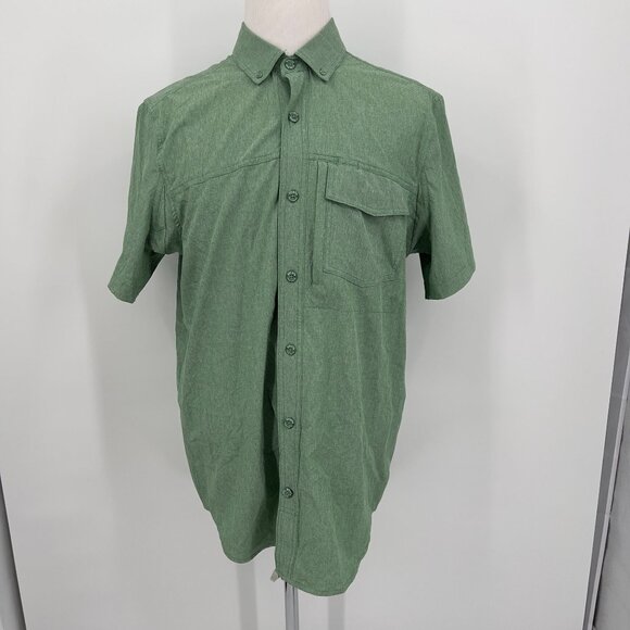 Duluth Trading Co. Mens Green Short Sleeve Button-Up Shirt M - Picture 2 of 6